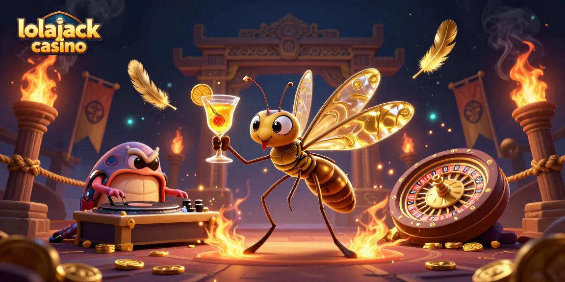 Experience the thrill of lolajack casino with a vibrant 3D illustration showcasing casino fun.