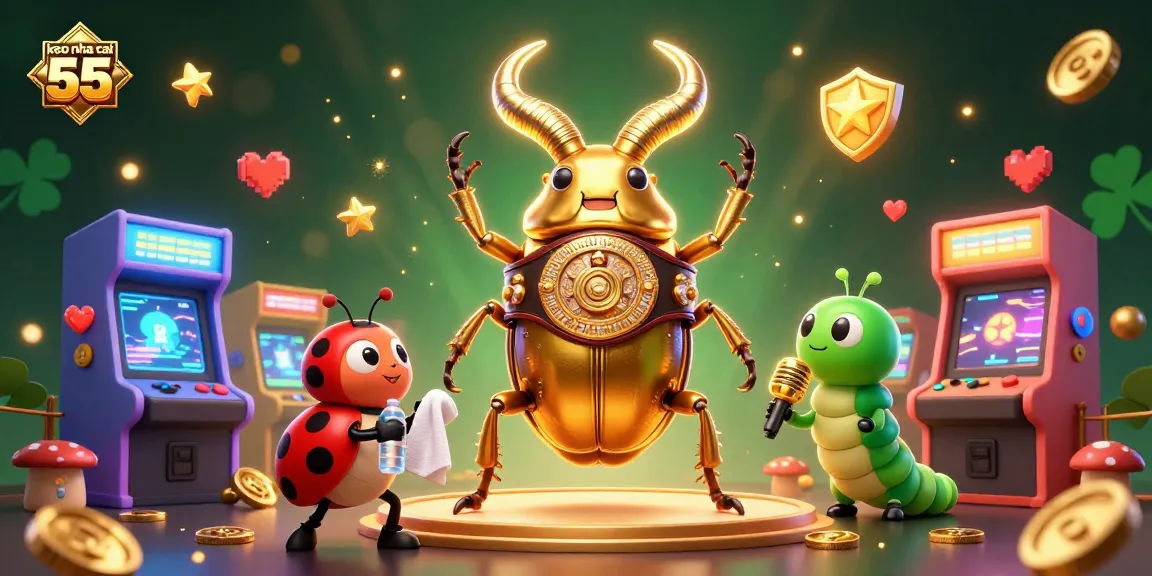 Bet on keo nha cai 55 with vibrant 3D characters and casino elements in an exciting scene.